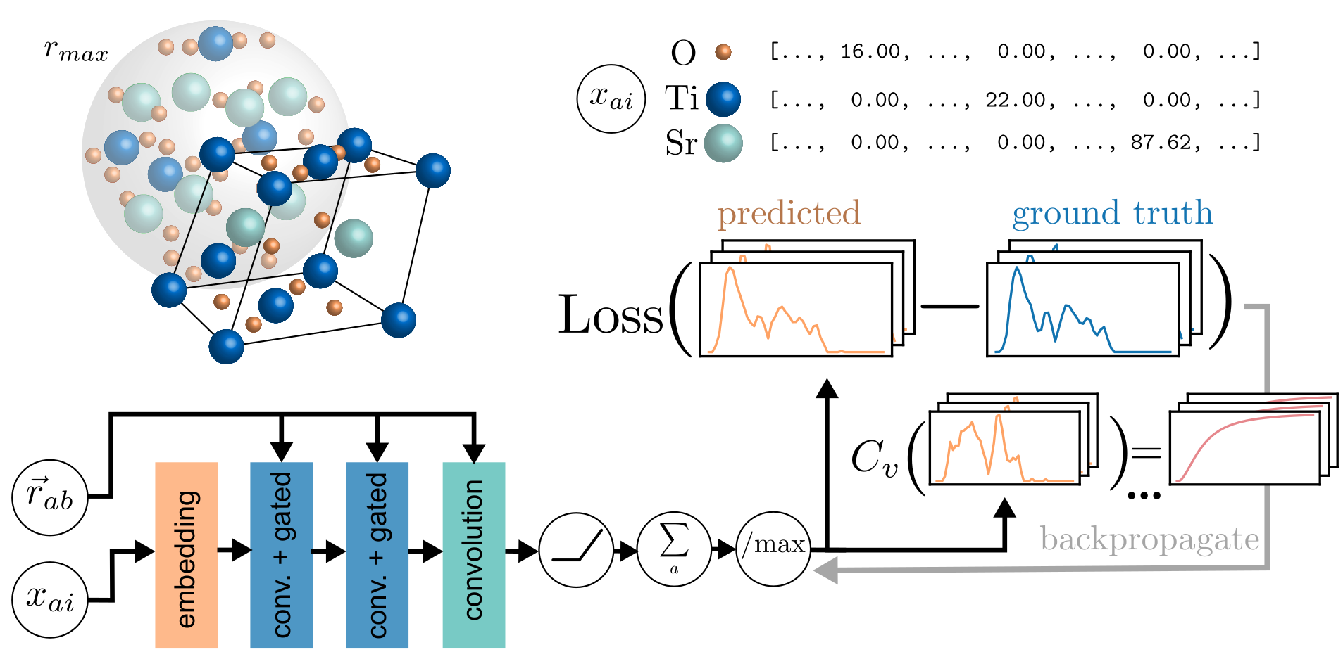 E(3)NN architecture for predicting phonon DoS.